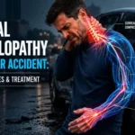 Cervical radiculopathy after a car accident causing neck pain, arm tingling, numbness, and weakness