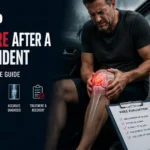 Man with knee pain after a car accident and a suspected kneecap fracture