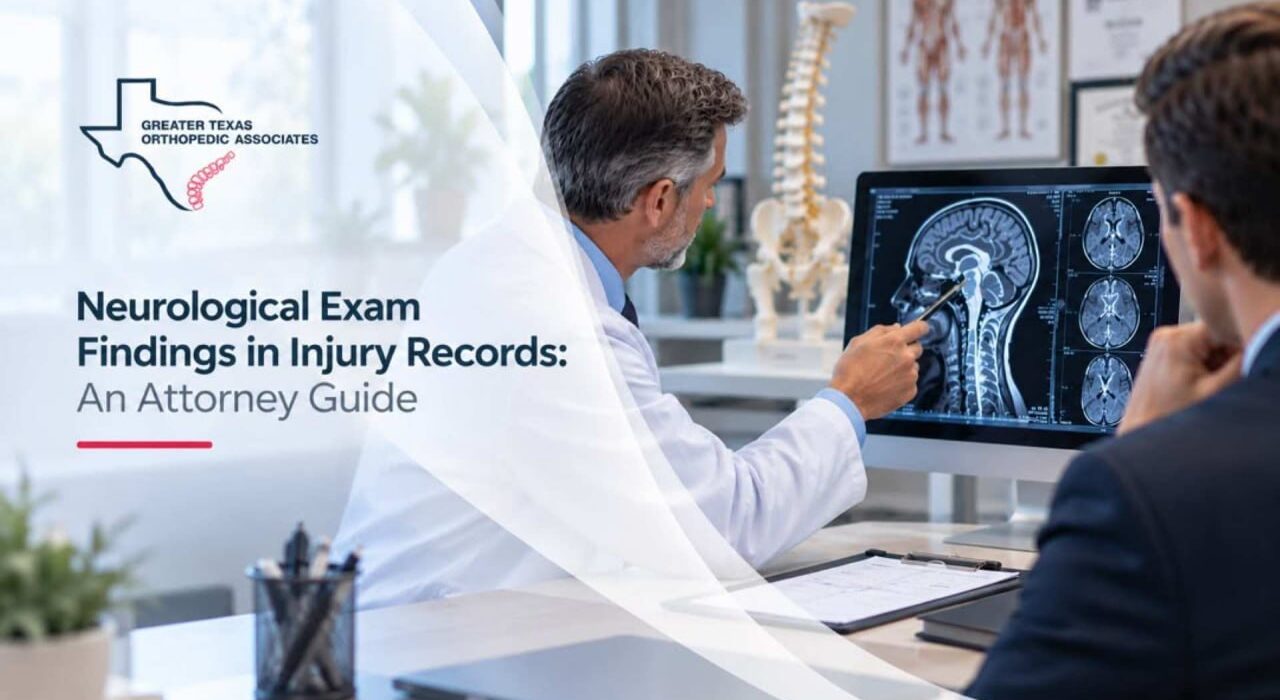Neurological exam findings in injury records reviewed during a clinical consultation.
